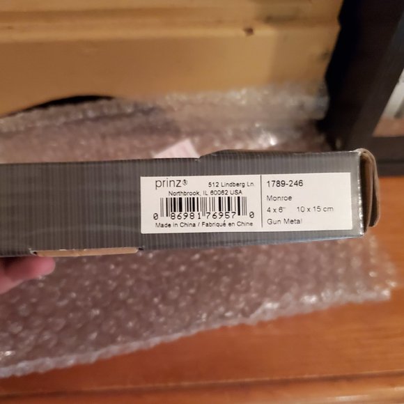 Prinz 4"x6" Gun Metal Monroe Photo Frame #1789-246 New in Box - Picture 2 of 3